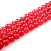 Gemstone smykker perler, Carnelian, Runde, poleret, du kan DIY & forskellig størrelse for valg, rød, Solgt Per Ca. 15.7 inch Strand