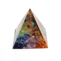 Natuursteen piramide Decoratie, voor thuis en op kantoor, gemengde kleuren, 50x50x50mm, Verkocht door PC