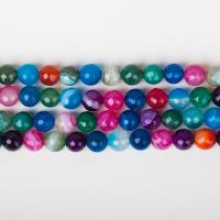 Natural Rainbow Agate Beads Round DIY multi-colored Sold By Strand
