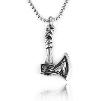 Zinc Alloy Sweater Chain Necklace with stainless steel chain Axe plated Unisex Length Approx 23.62 Inch Sold By Lot