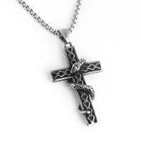 Zinc Alloy Sweater Chain Necklace Cross plated for man Length Approx 23.62 Inch Sold By Lot