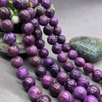 Luonnollinen Charoite helmiä, Pyöreä, kiiltävä, erikokoisia valinnalle, violetti, Myyty Per N. 15 tuuma Strand