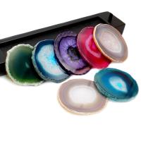 Cup Pad Agate Round plated fashion jewelry & Unisex 60-80mm Sold By Bag
