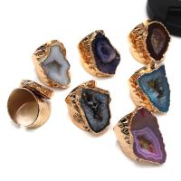 Agaat Finger Ring, plated, mode sieraden & uniseks, meer kleuren voor de keuze, 25-40mmuff0c20-30mm, 5pC's/Bag, Verkocht door Bag