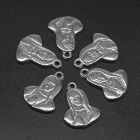 Stainless Steel Pendants Girl die-casting DIY silver color 22*16*3mm Sold By Bag