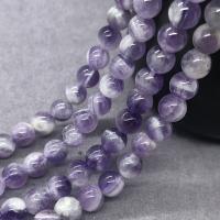Natürliche Amethyst Perlen, rund, poliert, verschiedene Größen vorhanden, verkauft per ca. 15 ZollInch Strang