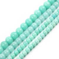 Amazonit Beads, Runde, poleret, du kan DIY & forskellig størrelse for valg, Solgt Per Ca. 39 cm Strand