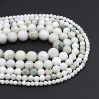 Perles en marbre naturel, marbre teint, Rond, poli, DIY & normes différentes pour le choix, blanc, Vendu par brin