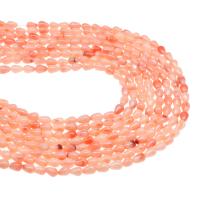 Natural Coral Beads Teardrop polished DIY reddish orange 8*4mm Sold By Strand