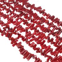 Natural Coral Beads Column polished DIY red 5*4mm Sold By Strand