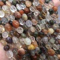 Natural Quartz Jewelry Beads Rutilated Quartz irregular polished multi-colored Sold By Strand