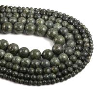 Russische Serpentine Perlen, rund, DIY & verschiedene Größen vorhanden, grün, verkauft von Strang