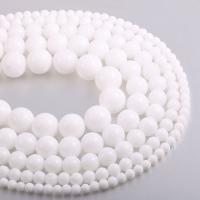 Grânulos de gemstone jóias, Pedra natural, Roda, DIY & tamanho diferente para a escolha, branco, vendido por Strand