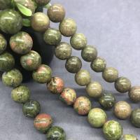 Natural Unakite Beads Round  Sold Per Approx 15 Inch Strand