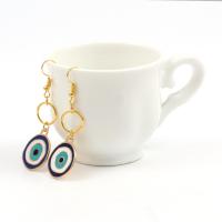 Evil Eye Earrings Brass fashion jewelry golden Sold By Pair