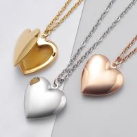 Fashion Locket Necklace 304 Stainless Steel Heart plated cross chain & for woman 2mm Sold Per 17.72 Inch Strand