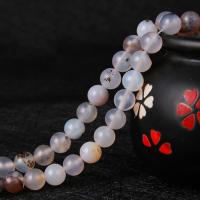 Natürliche Moos Achat Perlen, rund, poliert, verschiedene Größen vorhanden, weiß und schwarz, verkauft per ca. 15.7 ZollInch Strang