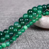 Natural Dragon Veins Agate Beads Round polished green Sold Per Approx 15.4 Inch Strand
