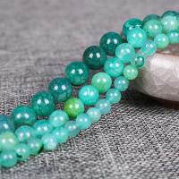 Natural Dragon Veins Agate Beads Round polished light green Sold Per Approx 15.4 Inch Strand