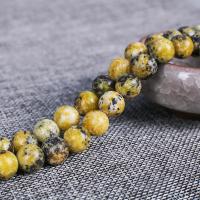 Gemstone Jewelry Beads Grass Yellow Turquoise Round polished Sold Per Approx 15.4 Inch Strand