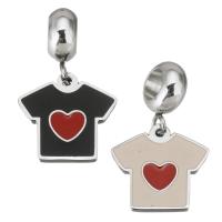 Stainless Steel European Pendants 316 Stainless Steel Garment plated & DIY 4*11*8mm 14*13*1.5mm Approx 4.5mm Sold By Bag