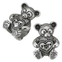 Stainless Steel Large Hole Beads 316L Stainless Steel Bear plated DIY silver color 9*13*8mm Approx 4.5mm Sold By Bag