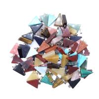 Edelsteen Hangers Sieraden, Natuursteen, Driehoek, voor vrouw, gemengde kleuren, 15x20mm, Verkocht door PC