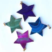 Lace Agaat Hangers, met Zinc Alloy, Ster, uniseks, meer kleuren voor de keuze, 45x45x5mm, Verkocht door PC