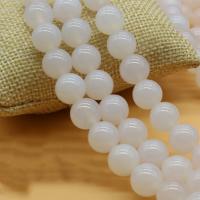 Natürliche weiße Achat Perlen, Weißer Achat, rund, DIY & verschiedene Größen vorhanden, weiß, verkauft von Strang