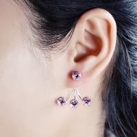 Cubic Zircon (CZ) Drop Earring Zinc Alloy with Cubic Zirconia fashion jewelry Sold By Pair