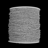 Овальный цепь из нержавеющей стали, Нержавеющая сталь 304, с пластиковые катушки, DIY & твист овал, 0.50mm, 100м/Золотник, продается Золотник