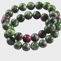 Ruby in Zoisite Beads, Round, polished, DIY & different size for choice, Sold By Strand