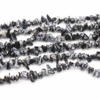 Abalorios Obsidiana Copo de Nieve, Fichas, pulido, Bricolaje & diverso tamaño para la opción, 8x10mm, Vendido por Sarta