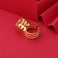 ROSTFRITT STÅL Cuff finger ring, mode smycken, guld, 10PC/Lot, Säljs av Lot