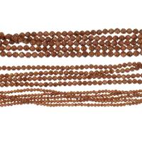 Natural Goldstone Beads Round plated durable & faceted Length 15 Inch Sold By PC