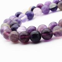 Fluorit Beads, lilla fluorit, Runde, poleret, du kan DIY & forskellig størrelse for valg, lilla, Solgt af Strand