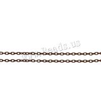 Jern Åbnede Chain, med plast spole, antik bronze farve forgyldt, Bæredygtig & Rolo kæde, nikkel, bly & cadmium fri, Hole:Ca. 3mm, 100m/Spool, Solgt af Spool
