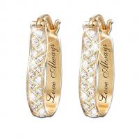 Zinc Alloy Huggie Hoop Earring fashion jewelry & micro pave cubic zirconia gold Sold By Pair