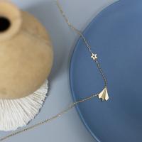 Titanium Steel Necklace fashion jewelry golden 1.5CM uff0c 0.7CM     41+5CM Sold By Strand