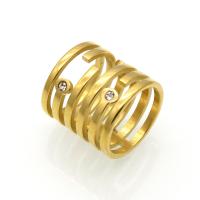 حجر الراين خاتم الإصبع الفولاذ المقاوم للصدأ, مطلي, للجنسين & حجم مختلفة للاختيار & مع حجر الراين, المزيد من الألوان للاختيار, 19mm, حجم:6-9, تباع بواسطة PC