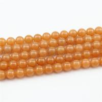 Natural Aventurine Beads Red Aventurine Round polished durable & DIY orange Sold By Strand