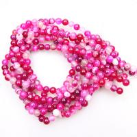 Natural Lace Agate Beads Round polished DIY fuchsia Sold By Strand
