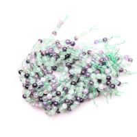 Fluorit Beads, grøn fluorit, Runde, poleret, du kan DIY & forskellig størrelse for valg, flerfarvede, Solgt af Strand
