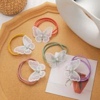 Ponytail Holder Rubber Band with Cloth Butterfly plated fashion jewelry & for woman Sold By PC