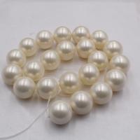 Staklo Pearl perle, Krug, pozlaćen, možete DIY & različite veličine za izbor, bijel, Prodano By Strand