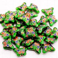 Cloisonne Beads Zinc Alloy with enamel fashion jewelry & DIY green Sold By PC