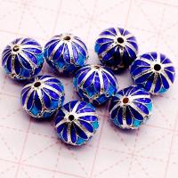 Cloisonne Beads Zinc Alloy with enamel fashion jewelry & DIY blue 8mm Sold By PC