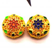 Cloisonne kuglice, Cink Alloy, s emajl, modni nakit & možete DIY, više boja za izbor, 19mm, Prodano By PC