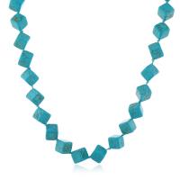 Turquoise Sweater Chain Necklace Natural Turquoise for woman dark green 14mm Sold Per 23.6 Inch Strand