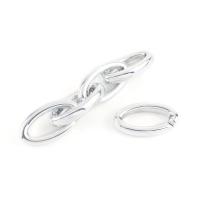 plastica anello di congiunzione, placcato color argento, DIY, argento, 20x35mm, 100PC/borsa, Venduto da borsa